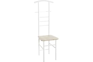HAKU Möbel Cameriere da uomo rovere, bianco, MDF, metallo - Dim. L 46 cm x A 119 cm x P 50 cm, Stile Moderno