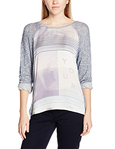 edc by ESPRIT 126CC1K073, Camisa Manga Larga Mujer, Multicolor (Grey Blue 5), 36 ( Small)
