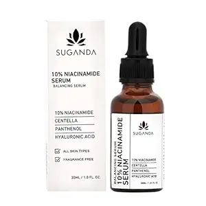 Suganda 10% Niacinamide Face Serum for Glowing & Hydrating Skin, Reduces Acne, Acne Marks & Blemishes, Oil Balancing (30ml)