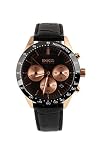 HB Boss Uhr Herrenuhr Hugo Boss Edelstahl Rosé Gold Schwarz 1513580 Leder Schwarz