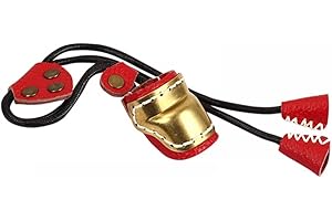 DONGKER Arco pulgar protector de dedos, anillo de protección de pulgar de cuero de latón, anillos ajustables para el pulgar para el tiro con arco tradicional