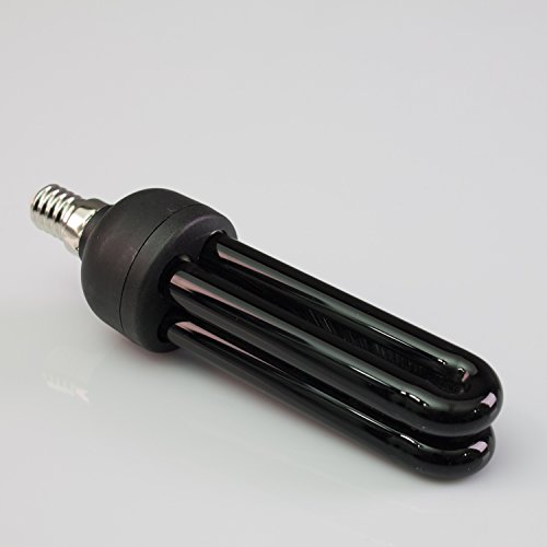 Preisvergleich Produktbild Schwarzlicht Energiesparlampe 240V / 11W / Sockel E-14 / UV-Aktiv - energiesparendes Schwarzlicht-Leuchtmittel - UV Lampe - showking
