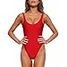 Produktbild Retro Swimwear CLOOM Elegant Elastisch Bademode damen Strand Bathing Suits Basic Schwimmanzug damen bademode tankini Feiertags Einteiliger Badeanzug Women Pareos (Rot, S)