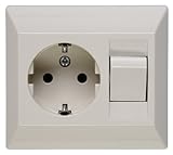esquema conmutador y enchufe Blanco cremoso Kopp 190301082 - Toma de corriente Schuko