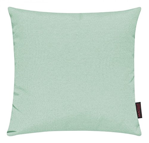 Magma Kissenhülle FINO - 40 x 40 cm - Kissenhülle mit Reißverschluss - einfarbig - knitterarm und fest - waschbar , Farbe:Magma_pastellgruen 028