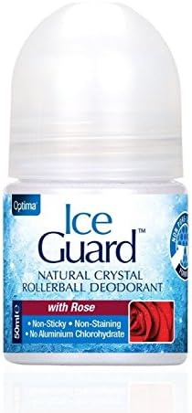 6 X Iceguard Ice Guard Rose Natural Crystal Deodorant Roll On - 50ml