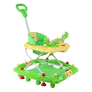 LuvLap Comfy Baby Walker & Rocker, Height Adjustable with Light & Musical Toys, 6m+ (Green)