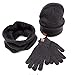 Produktbild VJGOAL Männer Caps, 1 Sätze Hut + Schal + Screen Handschuhe Set Mann Solide Herbstliche Winter Warme Weiche Strickmütze Weihnachten Geburtstagsgeschenke