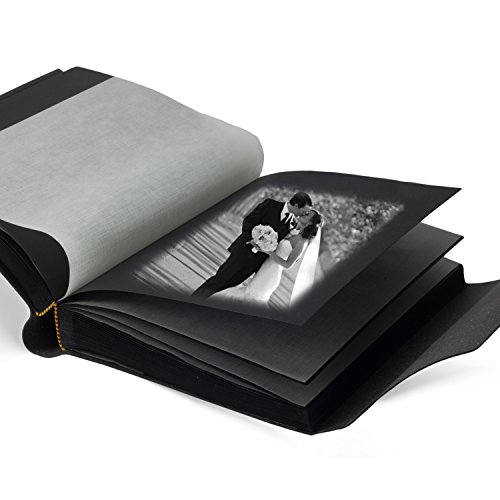 Vietri Fotoalbum aus recyceltem Leder, Schwarze Seiten, Handgearbeitet in klassischem italienischem Stil, Geschenkschachtel inklusive, A4 (23×30 cm) Braun - 4