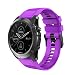Produktbild Saingace(TM) Kompatibel Garmin Fenix 5X Plus Armband, 26mm Silikon Ersatzarmband Fitness Uhrenarmband Sportarmband Sport Ersatz Strap Silikonarmband Sport Band für Garmin Fenix 5X Plus (Lila)