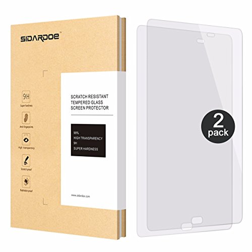 [2-pack] Galaxy Tab A 9.7 Schutzfolie, SIDARDOE gehärtetes Schutzglas für Samsung Galaxy Tab A 9.7, HD ultraklar, 0,33mm, 2,5D abgerundete Ecken, Härtelevel 9H, kratzfest, fingerabdruckabweisend, mit Garantie