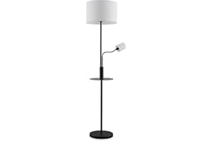 Lindby lampa podłogowa 2 -punktowa 'Aovan'z USB, styl nowoczesny, m. in. do salonu, jadalni, kolor czarny, metal, żarówka E27