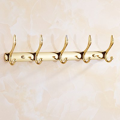 Preisvergleich Produktbild Daadi Handtuchhalter WC Crystal Gold Handtuchhalter Badezimmer, mit Integriertem Regal Wandhalterung, Golden Phoenix Schwanz-Haken 5.