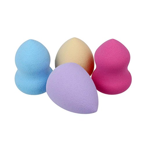 DDLBiz 4pcs New Arrivisl Pro Beauty Flawless Makeup Blender Foundation Puff Multi Shape Sponges with The Bottle Gourd Shape and Water Shape