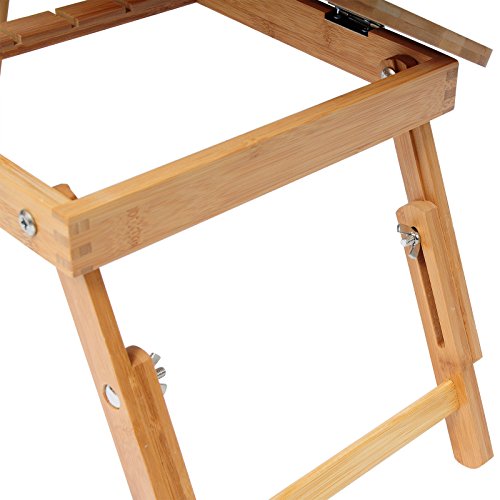 EUGAD Laptoptisch Notebooktisch PC Tisch mit Luftrillen und Ablage für Maus und Bücher höhenverstellbar ca.50 x 30 x 20-27cm BT10br - 6