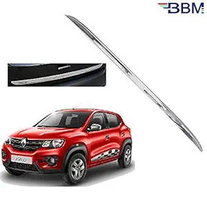 BBM Car Dicky Trim Garnish Diggi Silver Chrome Line Stainless Steel for Boot Show Compatible with Renault Kwid 2015 2016 2017 2018 2019 2020