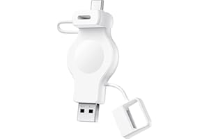 NEWDERY Przenośna bezprzewodowa ładowarka do Apple Watch 9/Ultra, USB-A i USB-C, magnetyczna ładowarka do iWatcha, szybkie ładowanie, bezprzewodowa ładowarka podróżna do Apple Watch Series 9, 8,
