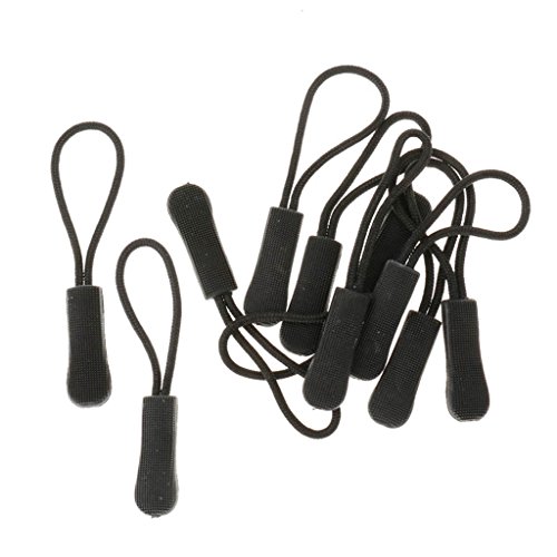 10 Anti-Rutsch Reißverschlußanhänger, Zipper, Reißverschluß Verlängerung Anhänger, Praktisch und Robust für Rücksack, Jacke usw. Farbe Auswählbar – Schwarz - 5