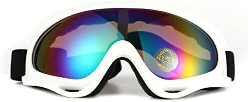 Motorcycle Goggles X400 Adjustable UV400 Protective Outdoor Tactical Goggles Glasses Anti-dust Anti-fog Snow Goggles Airsoft CS Military Eyewear Sport Glasses for Eye Protection (Colorful)