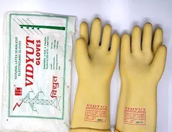 Vidyut Safety gloves by KOTSA 11 KVA Electrical Insulated Rubber Seamless Hand Gloves (Pack of one)