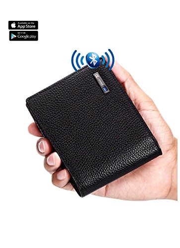 Preisvergleich Produktbild kartentasche männer leder I-Wallet tm Bluetooth