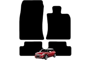 Carsio Carpet Car Mats For Mini 2006 2014 4 Piece Set (Carpet) Tailored Fit Floor Mat Complete Accessory Black Custom Fitted - All Weather, Anti-Slip Backing & Black Trim