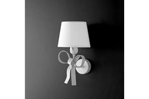 BONETTI ILLUMINA Applique Bianco Shabby Con Paralume Bianco 1 Luce Lucy