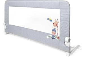 Interbaby Barrera Seguridad Niños Cama Abatible 150 cm | Niños Entre 18 Meses y 5 Años | Barandilla Cama Niño de Fácil Instalación, Seguridad, Compatible con Camas Nido | Jirafa