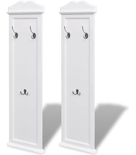 HAKU Möbel Appendiabiti Da Parete Moderno - 8 Ganci Acciaio Inox, 65x100x9 Cm, Finitura Rovere Con Impiallacciatura In Legno Vero
