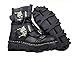 Produktbild Männer Schwarze Echte Leder-Militärarmee Stiefel Gotischen Schädel Punk Motorrad Martin Stiefel,7MUS