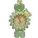 Produktbild CWYPB Ladies Jade Beaded Bracelet Watch, Smaragd Naturstein Watch Frauen Crystal Quartz Uhr Zum Weihnachtsgeburtstag Valentinstag Halloween Neujahrsgeschenk (Grün)