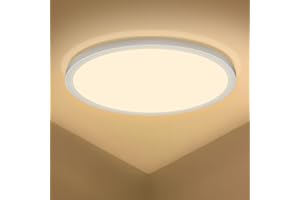 LEDYA LED Plafoniera Soffitto, Ø295mm 18w 1600lm Led Per Plafoniera Tonda, IP44 Impermeabile, 18w Equivale a 150w Plafoniera Led, 3000k Bianco Caldo Plafoniera Bagno Per Camera, Da Soggiorno, Parete