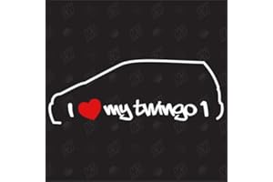 SPEEDWERK-MOTORWEAR I love my Twingo 1 - Autocollant compatible avec Renault - Année 1993 - 2007