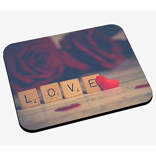 Preisvergleich Produktbild Mausunterlage Scrabble Letters Liebe Klein Rot Herz