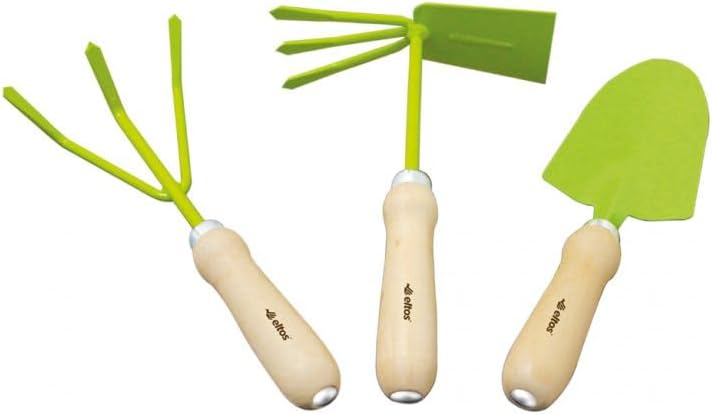 Eltos 3'lü Bahçe Seti, Kürek, Tırmık, Çapa Seti, Ahşap Sap, Dayanıklı Çelik Başlık, Ergonomik Tasarım, El Dostu, Bahçıvan Alet Takımı, Balkon, Saksı, Ev Bahçesi İçin, Hobi Seti, EBS003