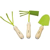 Eltos 3'l&uuml; Bah&ccedil;e Seti, K&uuml;rek, Tırmık, &Ccedil;apa Seti, Ahşap Sap, Dayanıklı &Ccedil;elik Başlık, Ergonomik Tasarım, El Dostu, Bah&ccedil;ıvan Ale