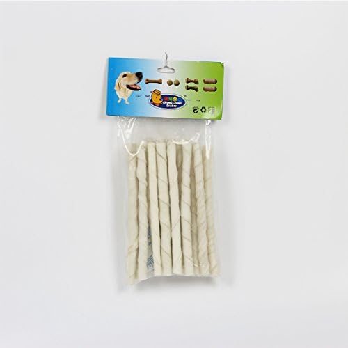 Rawhide Dog Treat Large Chomp Stix, 125mm x 8/9mm, Pack of 100 (White)