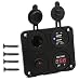Cllena Dual USB Charger + LED Voltmeter + 12V Power Socket + ON-OFF Button Switch Four Hole Panel for Car Boat Marine Truck Motorcycle RV ATV Vehicles GPS Mobile Phone Camera Mp3 RS.4979.00