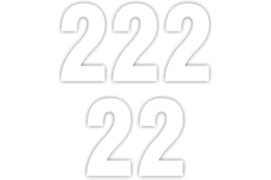 ZARB 【Pack of 5】Shinny White Wheelie Bin Number (2) Self Adhesive Water Resistant Stickers, 7 Inches Bin Numbers for Wheelie Bins Dustbins Garbage bins