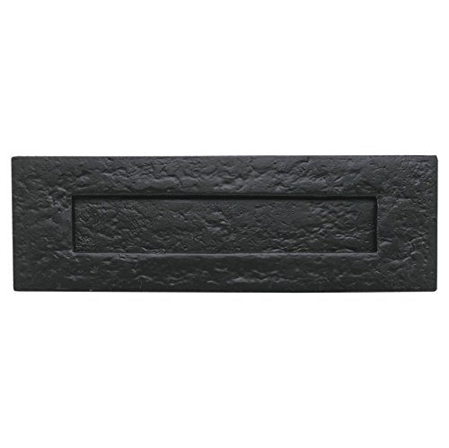 Negro antiguo buzón de hierro fundido placa 250 x 80 mm De Euroart
