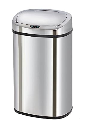 Kitchen Move BAT-68LS06A SS Contemporain Poubelle Automatique Grande Capacité Acier Inoxydable/ABS/Plastique Inox 40,9 x 28,9 x 75,5 cm