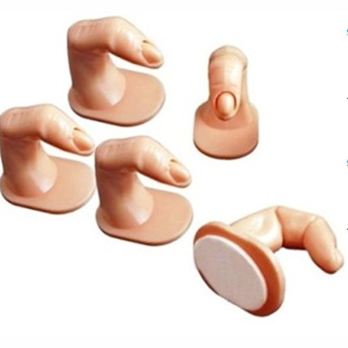 Restly(TM) 5 Pcs Practice Finger for Acrylic, Gel, Fibreglass & Nail Art