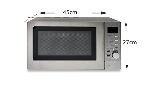 Mikrowelle | Microwelle | Microwave | Micro | Mikrowellenofen |Edelstahl Digital | 20 Liter, 800 Watt, 6 Stufen | 8 Automatikprogramme Pizza, Pommes, Reis, Getränke, Fisch, Spaghetti, Popcorn | Automatische Auftaufunktion - 2