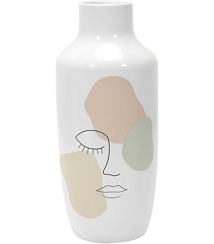 Kimdio Keramische vaas voor huisdecoratie, abstract onregelmatig ontwerp bloemenvaas, woonkamerdecoratie, minimalistische decoratieve vazen voor pampasgras