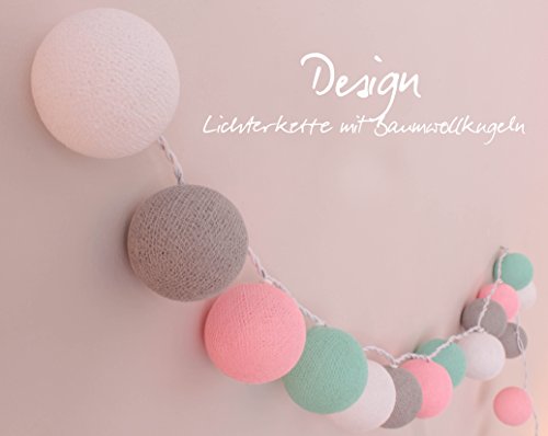 Lichterkette ‚Babyzimmer‘ mit 20 Kugeln aus Baumwolle – Cotton Ball Lights, innen - 2