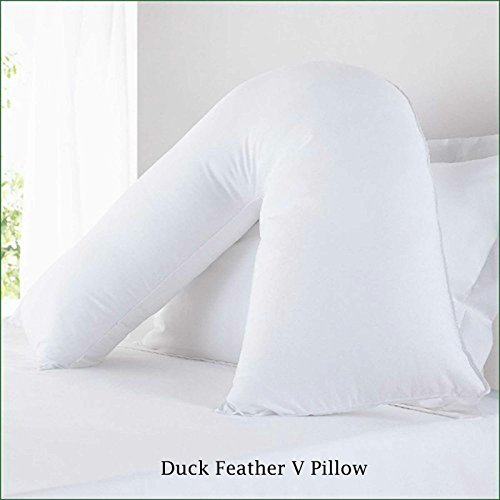Oreiller orthopédique de luxe en plumes de canard pour grossesse/maternité/allaitement forme/V