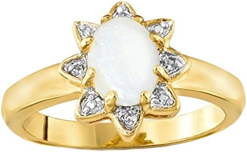 Star Shaped Opal Ring With Cubic Zirconia (R)