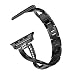 Produktbild TianranRT Ersatz Edelstahl Stahl Kristall Armband Handgelenk Band für Apple Watch 4 44 mm (Schwarz)