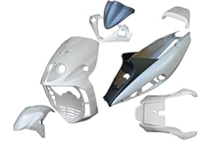 one by camamoto carénage complet en plastique compatible avec (cod. 77390110 white pearl phantom malaguti f12 lc liquid year 2003-2004-2005-2006-2007)