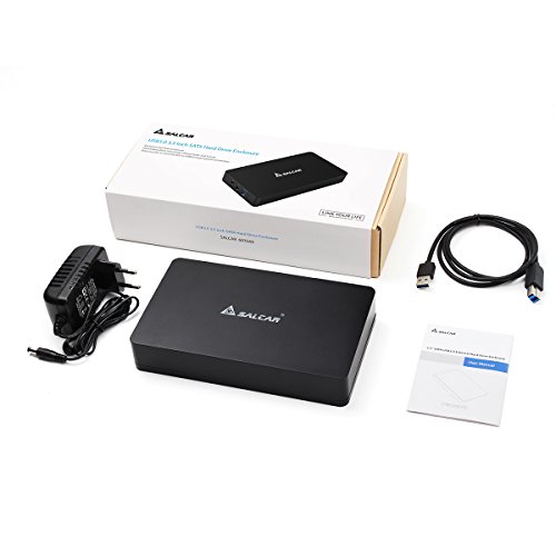 Salcar Werkzeugfreies 3.5 Zoll USB 3.0 Festplattengehäuse für 3.5“ SATA Festplatte Unterstützt Festplatten bis 8 TB - 7